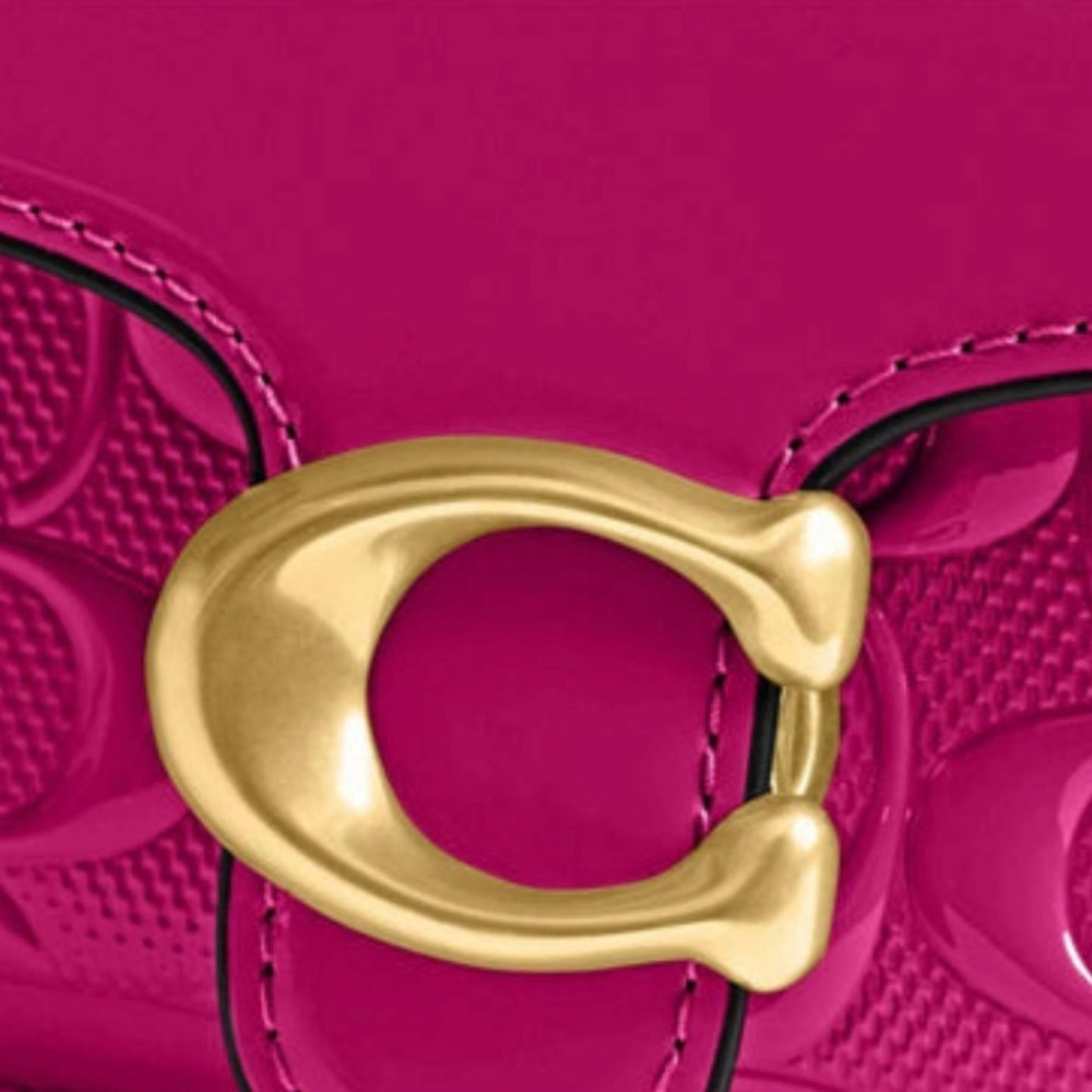 Coach Tabby 20 Shoulder Bag In Signature Patent Leather Magenta - Picture 7 of 9